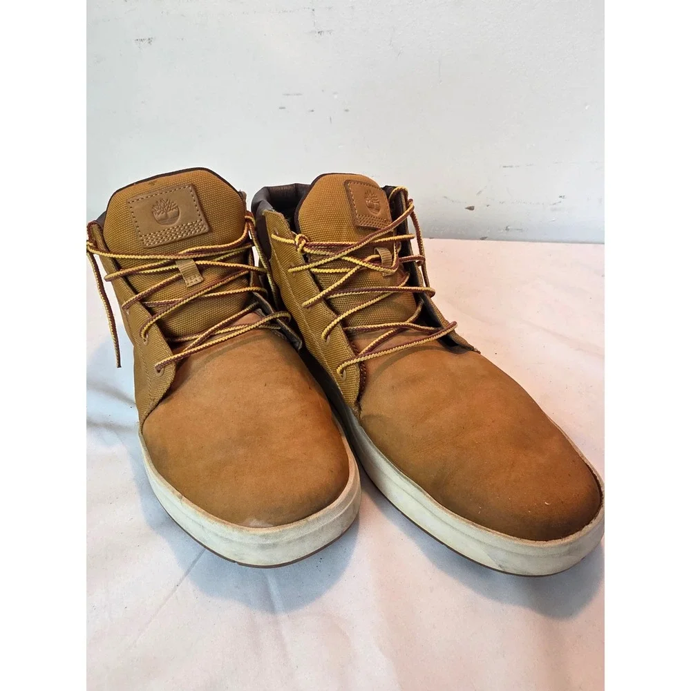Timberland Davis Square Chukka Boots Wheat Nubuck Cordura Mens 10.5 A1MHZ
